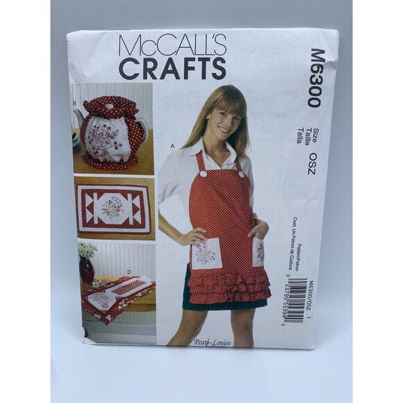McCall's Apron Tea Cozy Placemat Runner Sewing Pattern M6300 - uncut - Picture 1 of 2